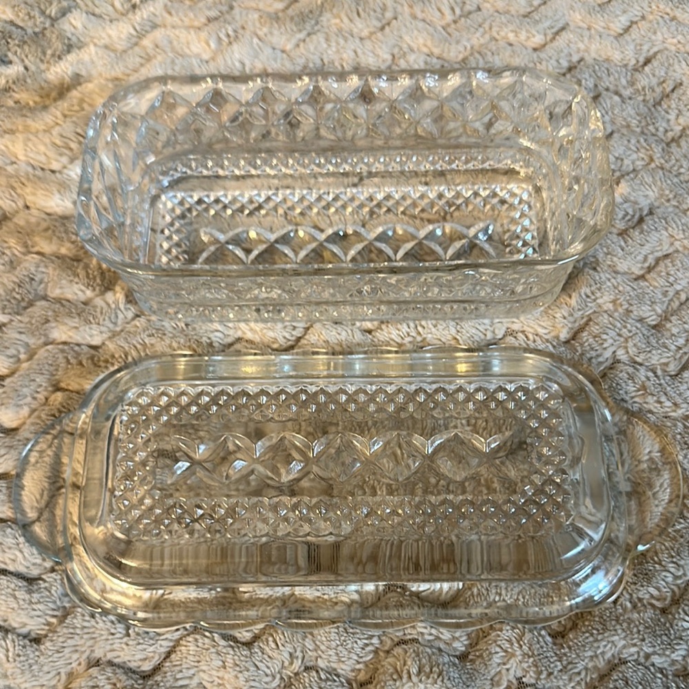 Crystal Clear Butter Dish.